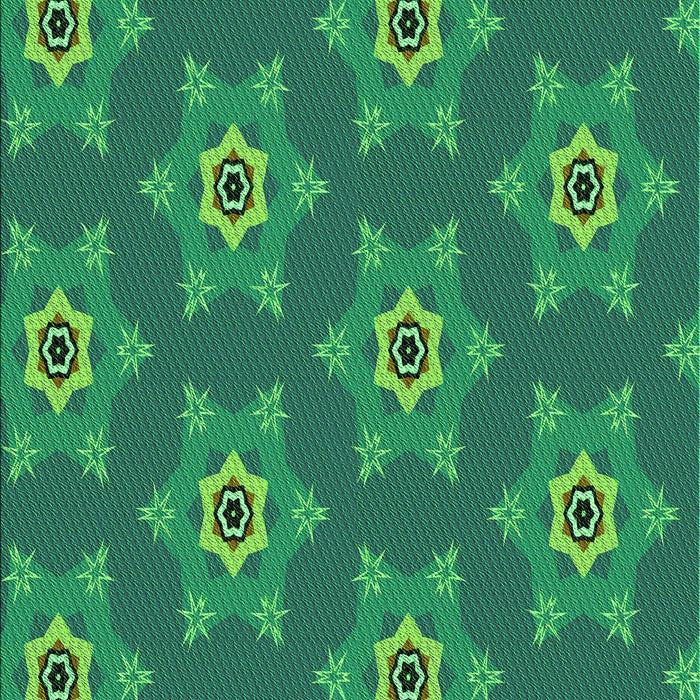 Patterned Medium Teal Green Rug, pat2521grn