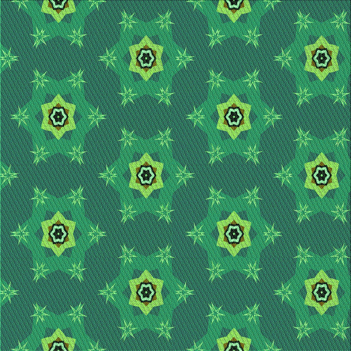 Round Patterned Medium Teal Green Rug, pat2521grn