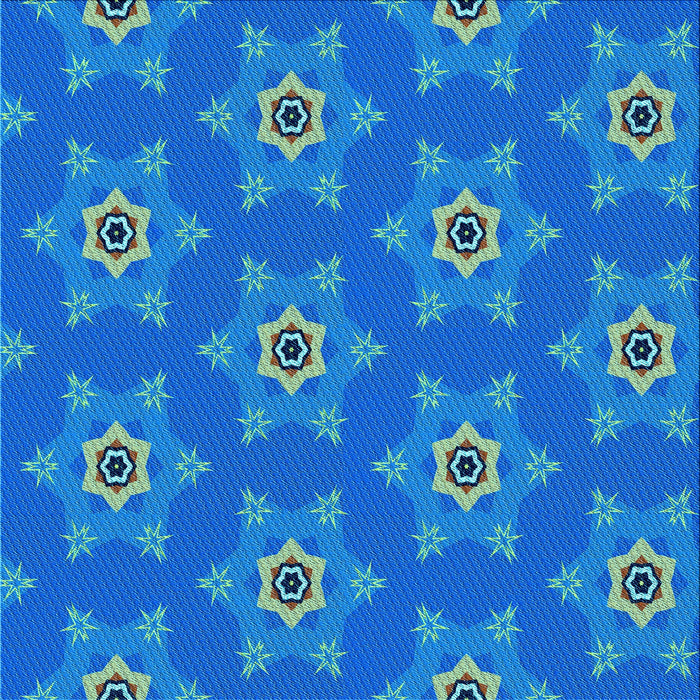 Round Patterned Blue Rug, pat2521lblu