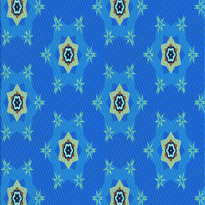 Machine Washable Transitional Blue Rug, wshpat2521lblu