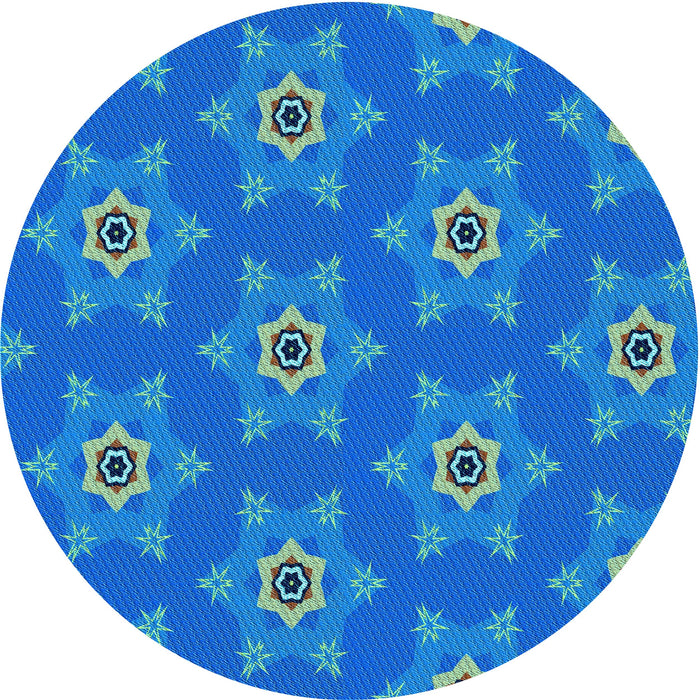Square Patterned Blue Rug, pat2521lblu