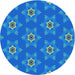 Square Patterned Blue Rug, pat2521lblu