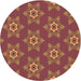 Square Patterned Orange Rug, pat2521org