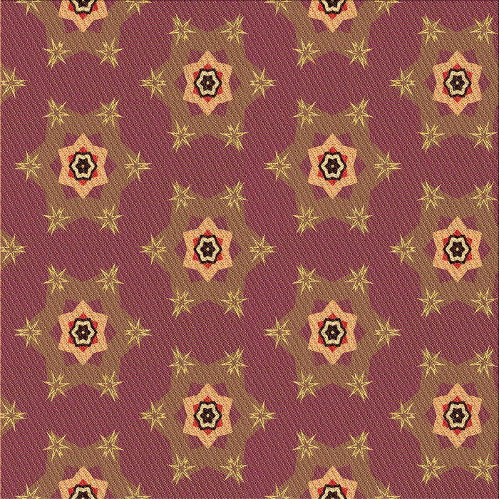 Round Patterned Orange Rug, pat2521org