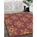 Patterned Orange Rug in Family Room, pat2521org