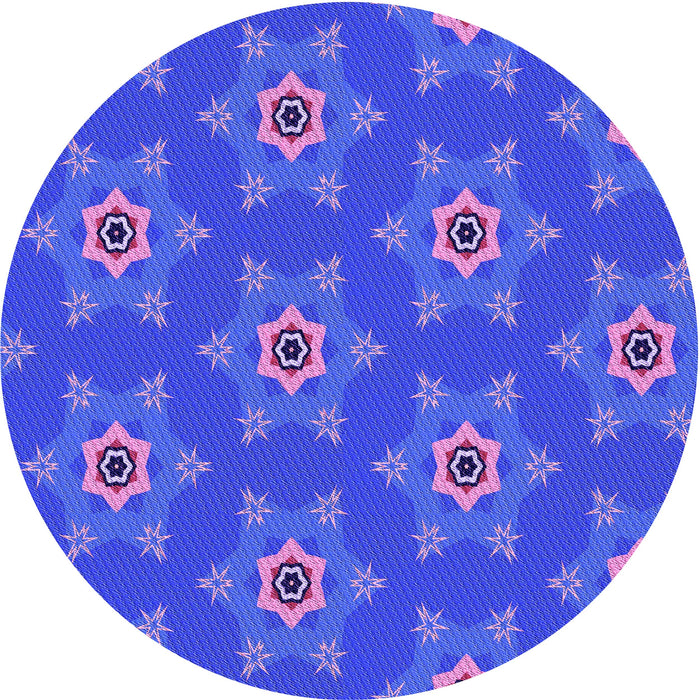 Square Patterned Light Slate Blue Rug, pat2521pur