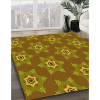 Patterned Mahogany Brown Rug, pat2521yw