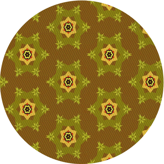 Square Patterned Mahogany Brown Rug, pat2521yw