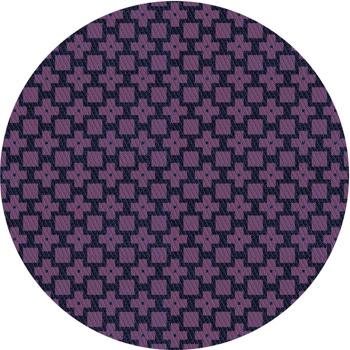 Square Patterned Deep Purple Rug, pat2522blu