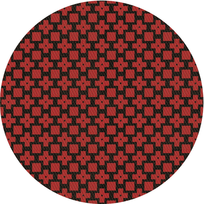 Square Patterned Red Brown Rug, pat2522brn