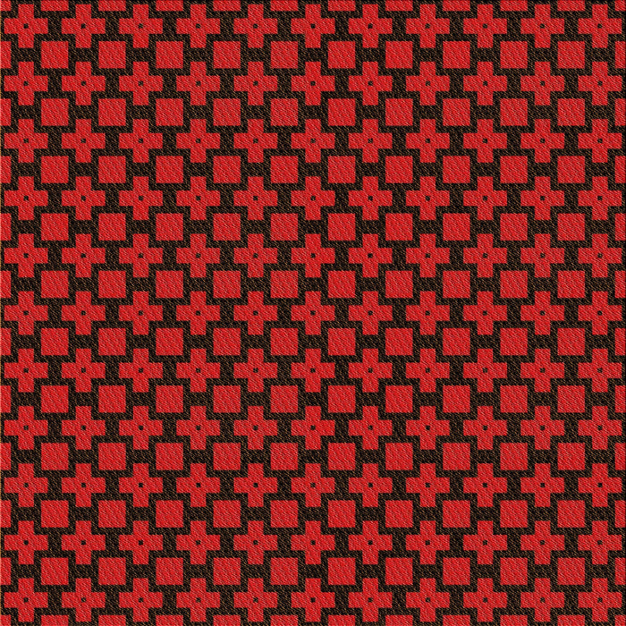 Round Patterned Red Rug, pat2522org