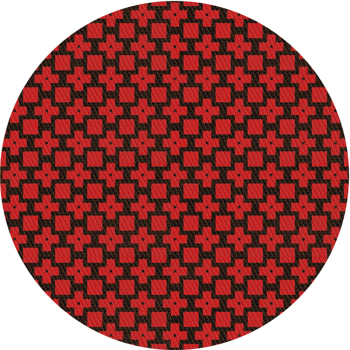Square Patterned Red Rug, pat2522org