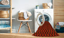 Machine Washable Transitional Red Brown Rug in a Washing Machine, wshpat2522yw