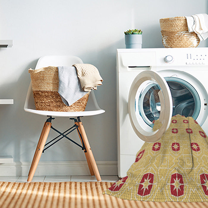 Machine Washable Transitional Orange Rug in a Washing Machine, wshpat2523brn
