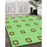 Patterned Emerald Green Rug, pat2523grn