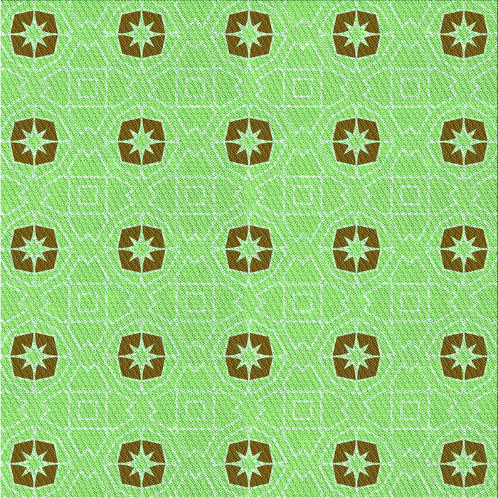 Round Patterned Emerald Green Rug, pat2523grn