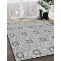 Patterned Platinum Silver Gray Rug, pat2523gry