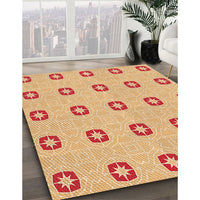 Patterned Neon Orange Rug, pat2523org