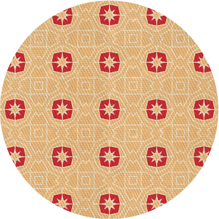 Square Patterned Neon Orange Rug, pat2523org