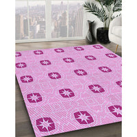 Patterned Blossom Pink Rug, pat2523pur