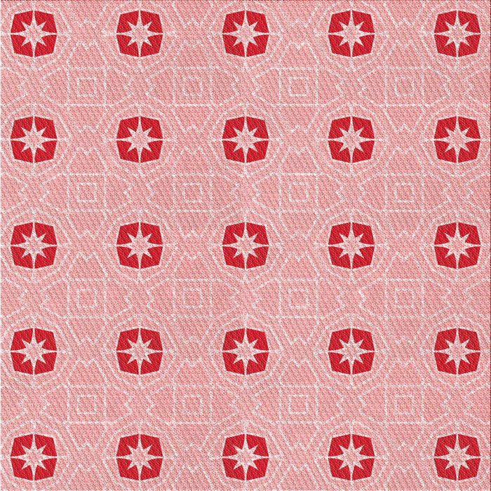 Round Patterned Red Rug, pat2523rd