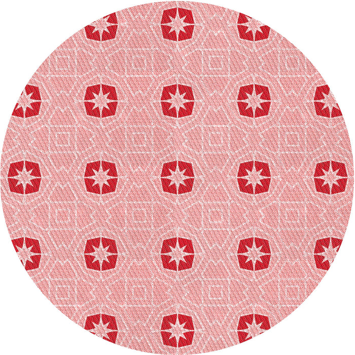 Square Patterned Red Rug, pat2523rd