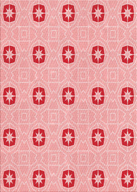 Machine Washable Transitional Red Rug, wshpat2523rd