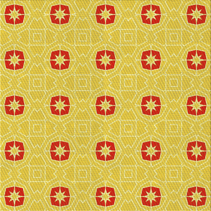 Round Patterned Yellow Rug, pat2523yw