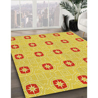 Patterned Yellow Rug, pat2523yw