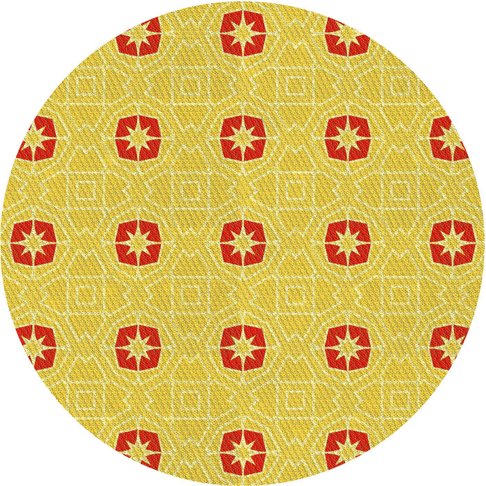 Square Machine Washable Transitional Yellow Rug in a Living Room, wshpat2523yw