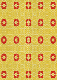 Machine Washable Transitional Yellow Rug, wshpat2523yw