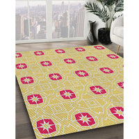 Patterned Harvest Gold Novelty Rug, pat2523