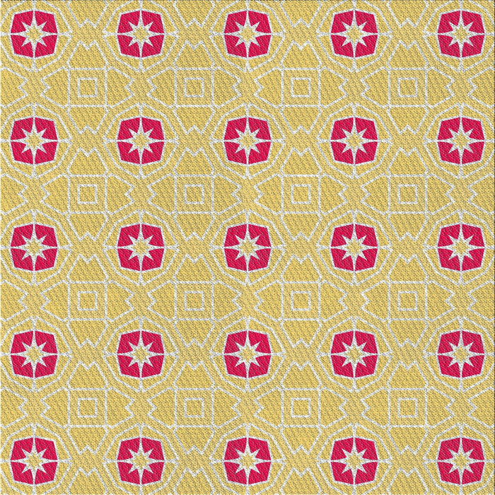 Square Patterned Harvest Gold Novelty Rug, pat2523