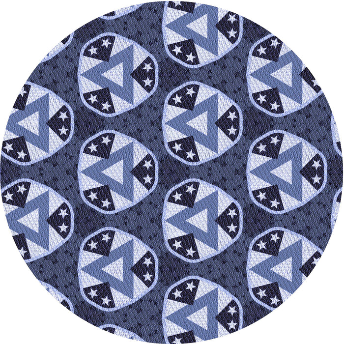 Square Patterned Blue Rug, pat2524blu