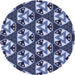 Square Patterned Blue Rug, pat2524blu