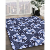 Patterned Blue Rug, pat2524blu