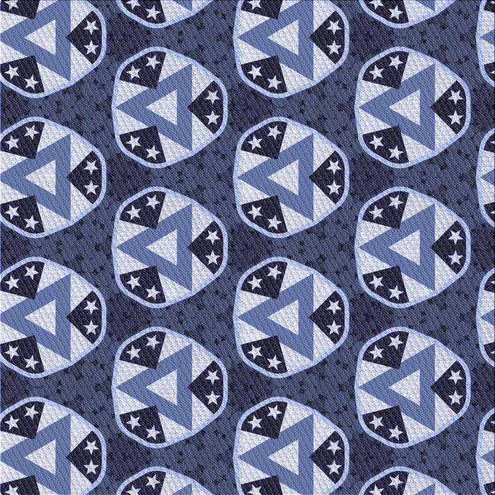 Round Patterned Blue Rug, pat2524blu