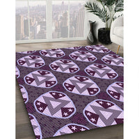 Patterned Plum Purple Rug, pat2524pur