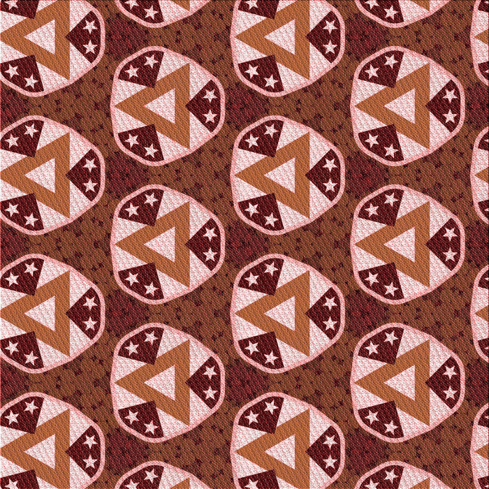 Round Patterned Tomato Red Rug, pat2524rd