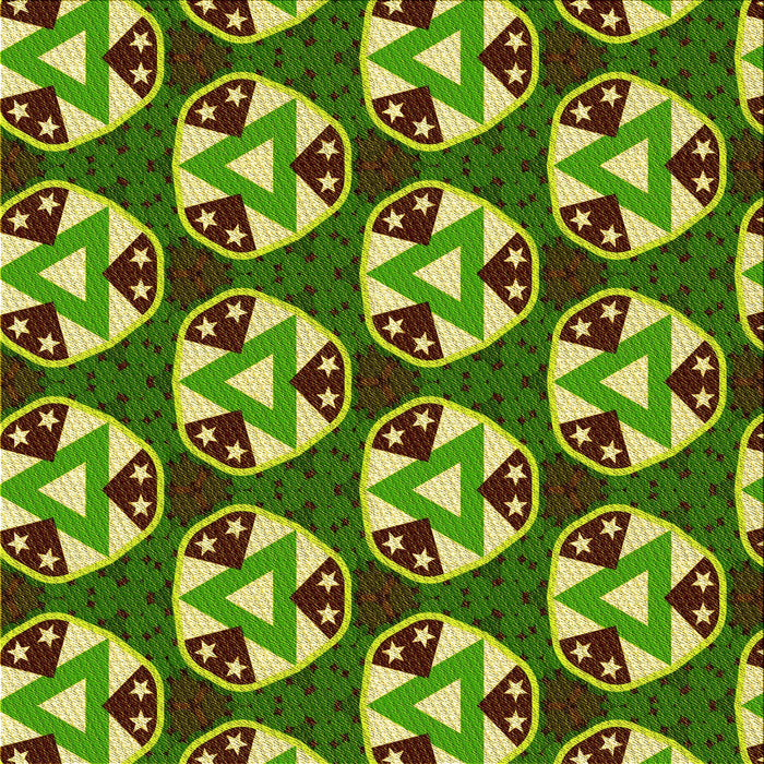 Round Patterned Yellow Green Rug, pat2524yw