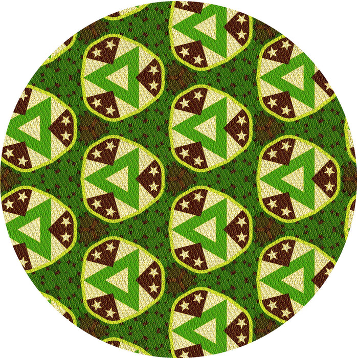 Square Patterned Yellow Green Rug, pat2524yw