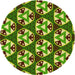 Square Patterned Yellow Green Rug, pat2524yw