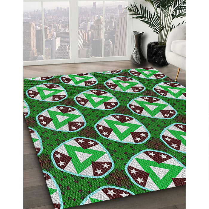 Machine Washable Transitional Green Rug in a Family Room, wshpat2524