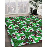 Patterned Green Novelty Rug, pat2524