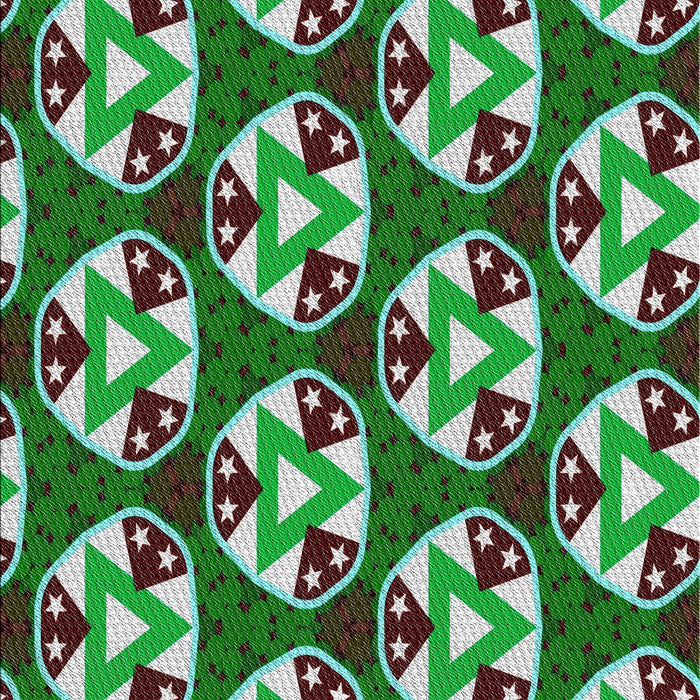 Patterned Green Novelty Rug, pat2524