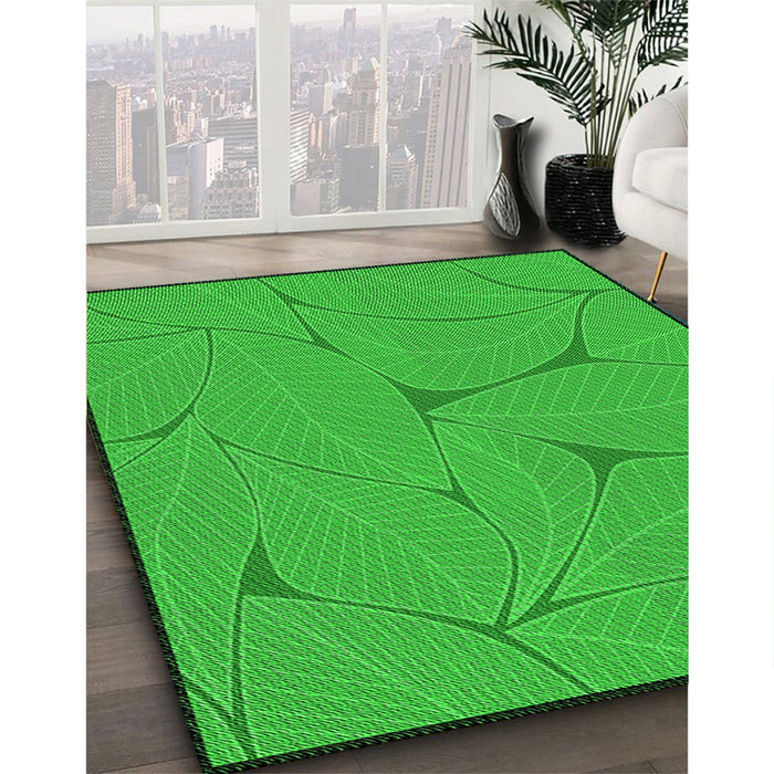 Machine Washable Transitional Lime Green Rug in a Family Room, wshpat2525grn