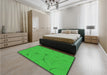 Patterned Lime Green Rug in a Bedroom, pat2525grn