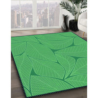 Patterned Neon Green Rug, pat2525lblu