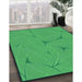 Patterned Neon Green Rug in Family Room, pat2525lblu