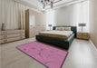 Patterned HotPink Rug in a Bedroom, pat2525pur